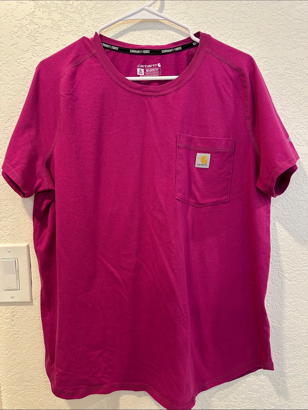 Carhartt Magenta Short Sleeve Pocket Tee
